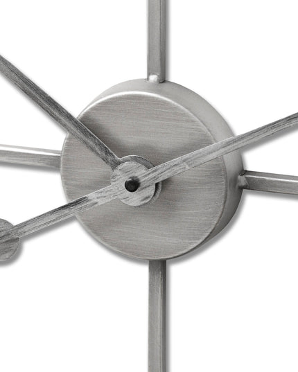 Large Silver Skeleton Wall Clock