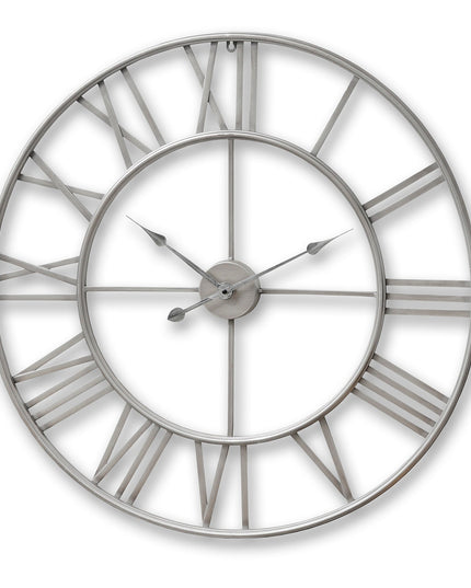 Large Silver Skeleton Wall Clock