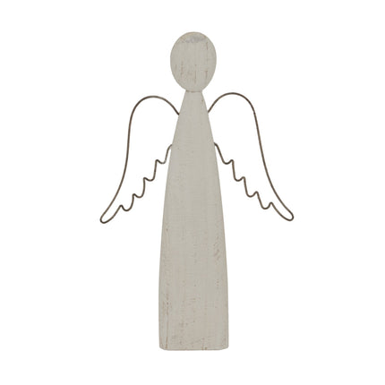 Large Whitewashed Rustic Standing Angel