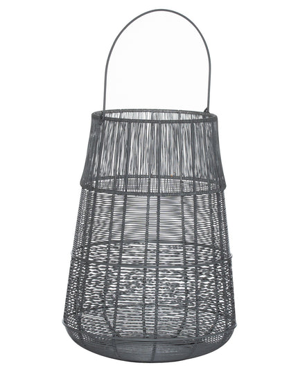 Large Wire Silver And Grey Glowray Conical Lantern