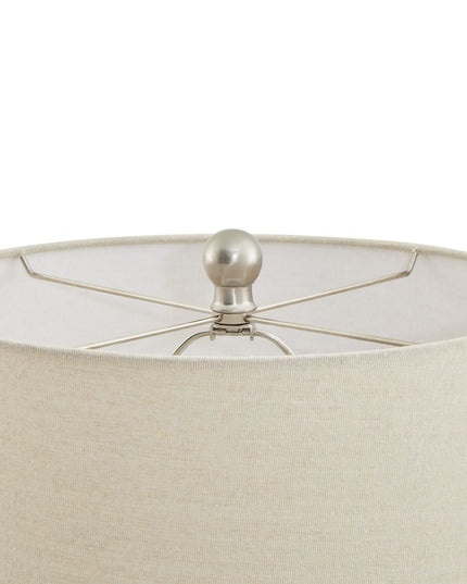 Lattice Ceramic Table Lamp With Linen Shade