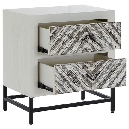 Lombok White 2 Drawer Bedside Table