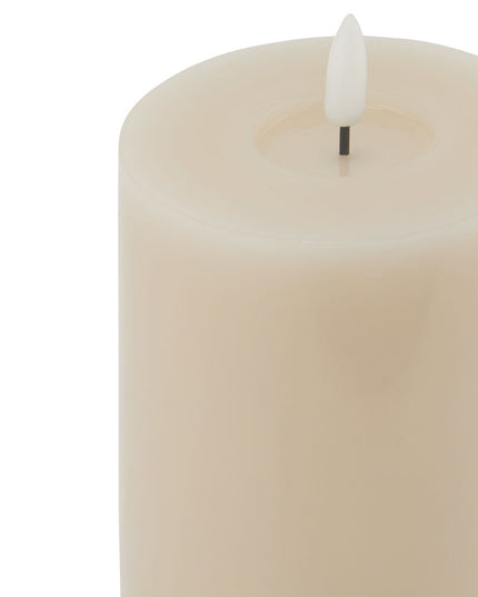 Luxe Collection Melt Effect 3.5x9 Taupe LED Wax Candle