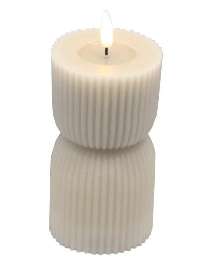 Luxe Collection Natural Glow 2.75x10 Stone Carved LED Candle