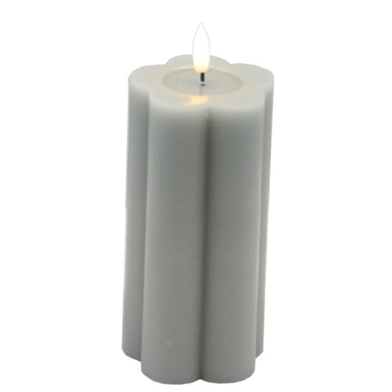 Luxe Collection Natural Glow 2.75x5 Grey Pillar LED Candle