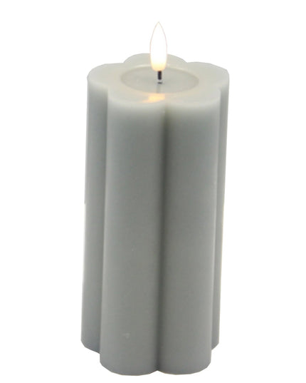 Luxe Collection Natural Glow 2.75x5 Grey Pillar LED Candle