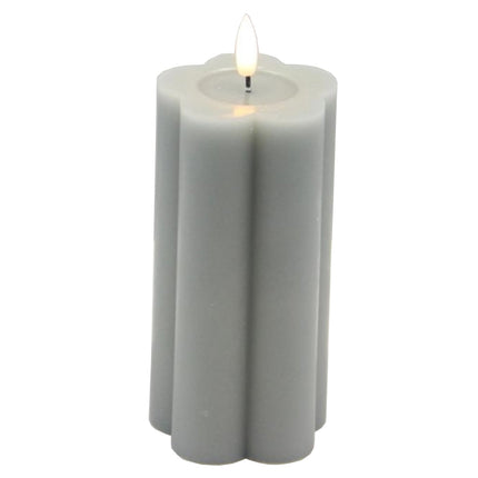 Luxe Collection Natural Glow 2.75x6 Grey Pillar LED Candle