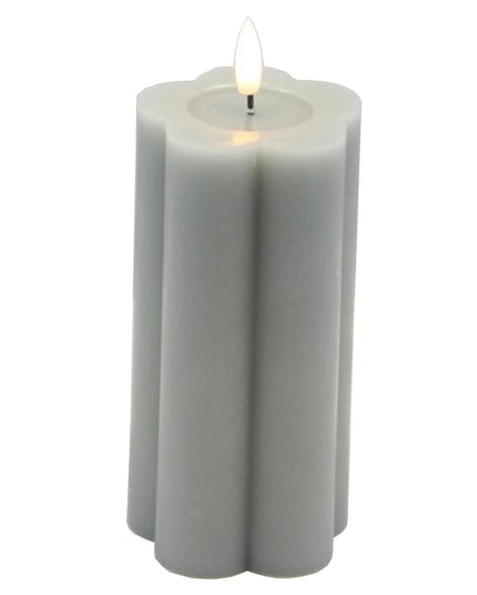 Luxe Collection Natural Glow 2.75x6 Grey Pillar LED Candle