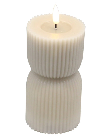 Luxe Collection Natural Glow 2.75x6 Stone Carved LED Candle