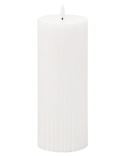 Luxe Collection Natural Glow 3.5x9 Texture Ribbed LED Candle