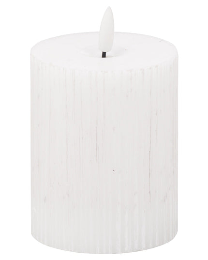 Luxe Collection Natural Glow 3x4 Textured Ribbed LED Candle