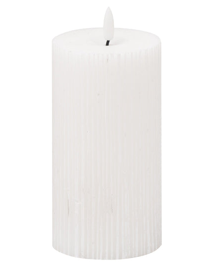 Luxe Collection Natural Glow 3x6 Textured Ribbed LED Candle
