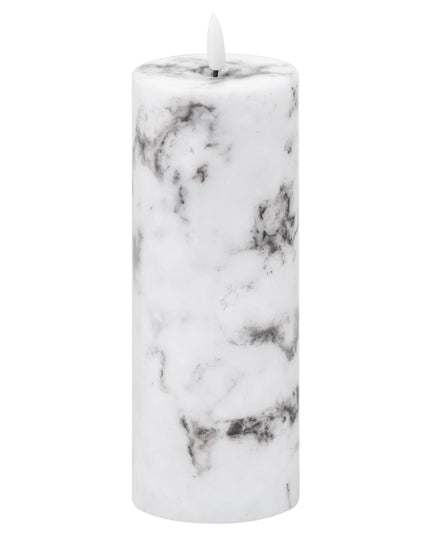 Luxe Collection Natural Glow 3x8 Marble Effect LED Candle