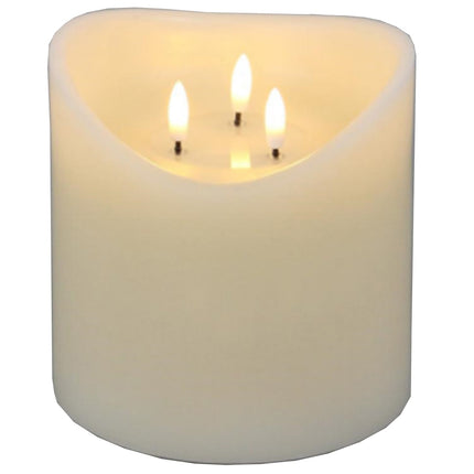 Luxe Collection Natural Glow 6x6 Cream Melted LED Candle