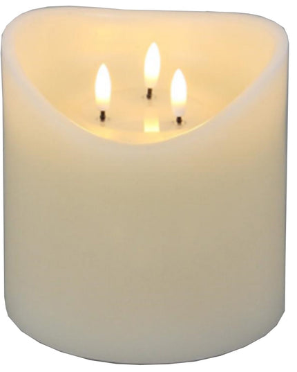 Luxe Collection Natural Glow 6x6 Cream Melted LED Candle
