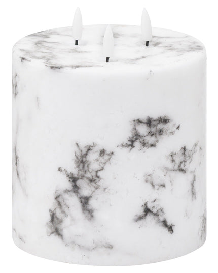 Luxe Collection Natural Glow 6x6 Marble Effect LED Candle