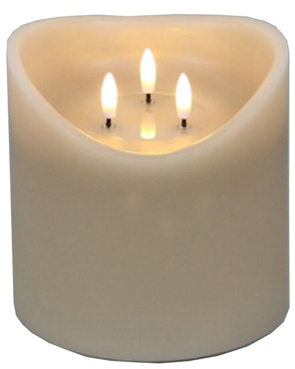 Luxe Collection Natural Glow 6x6 Taupe Melted LED Candle
