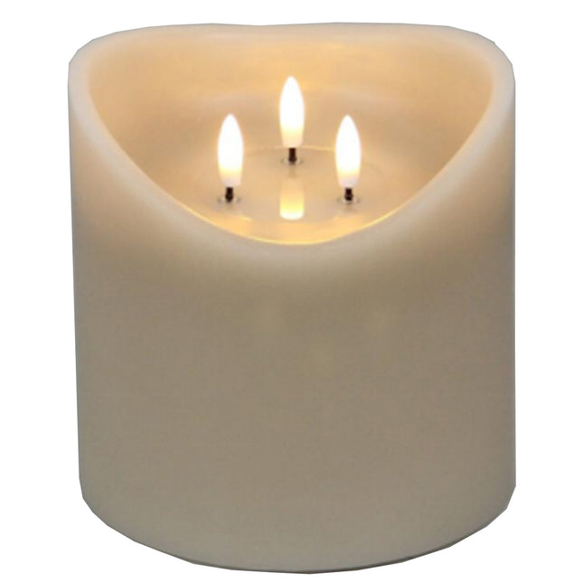 Luxe Collection Natural Glow 6x6 Taupe Melted LED Candle