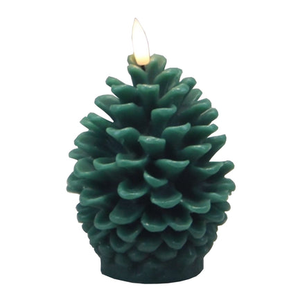Luxe Collection Natural Glow Green Pinecone LED Wax Candle