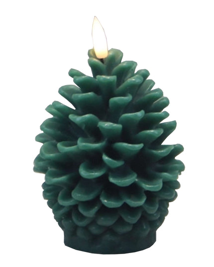 Luxe Collection Natural Glow Green Pinecone LED Wax Candle