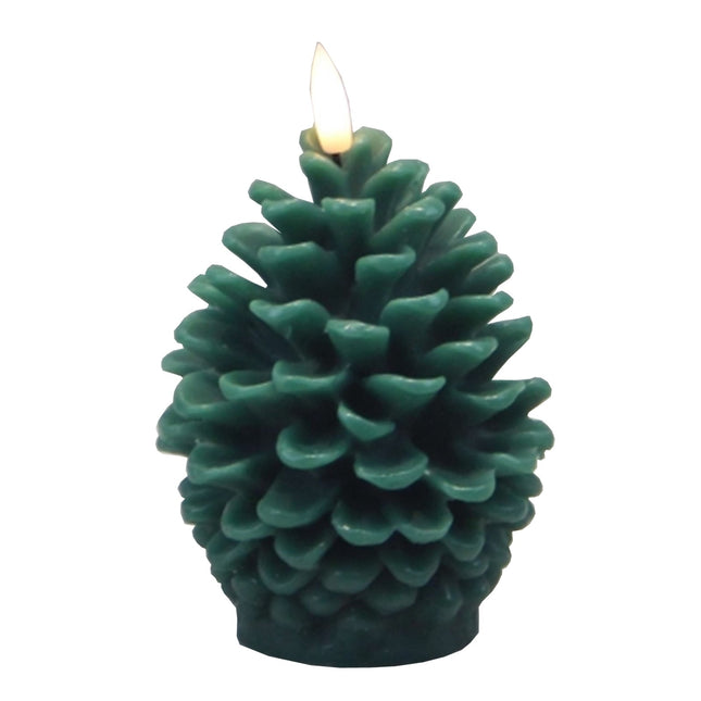 Luxe Collection Natural Glow Green Pinecone LED Wax Candle