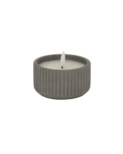 Luxe Collection Natural Glow Ribbed Small Led Candle