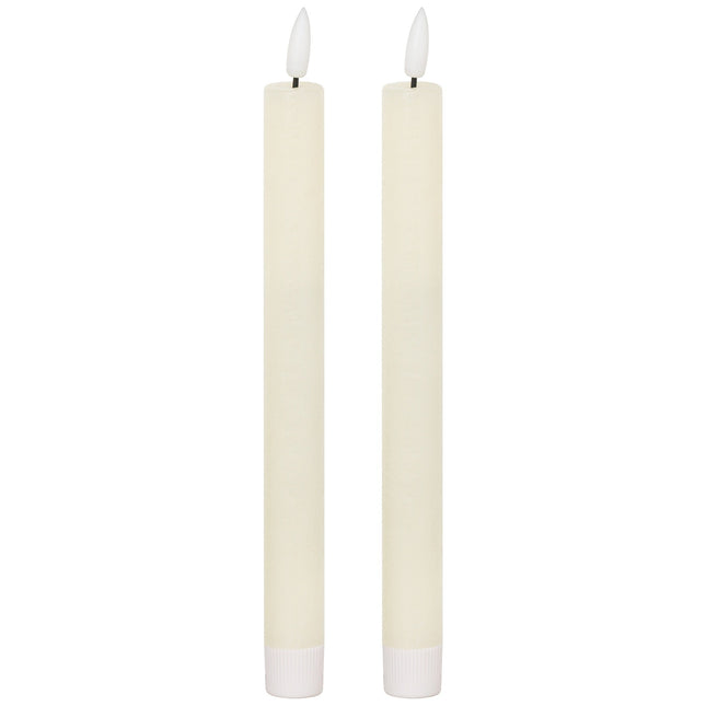 Luxe Collection Natural Glow S/ 2 Ivory LED Dinner Candles