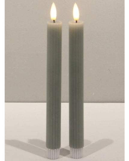 Luxe Collection Natural Glow Sage  Ribbed Taper Candles