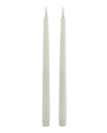 Luxe Collection S/2 Taupe LED Wax Dinner Candles