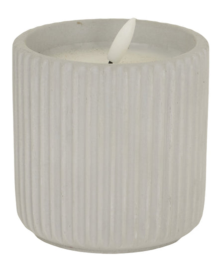 Luxe Natural Glow Chalk Ribbed LED Candle Large