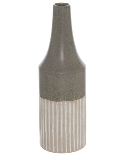 Mason Collection Grey Ceramic Convex Vase