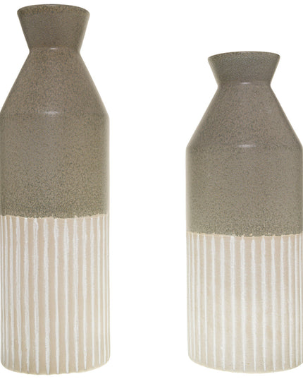Mason Collection Grey Ceramic Ellipse Tall Vase