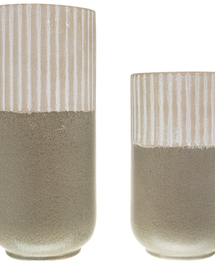 Mason Collection Grey Ceramic Straight Vase