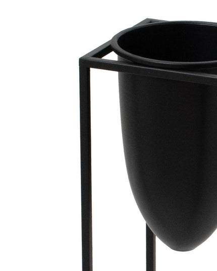 Matt Black Bullet Planter On Black Frame