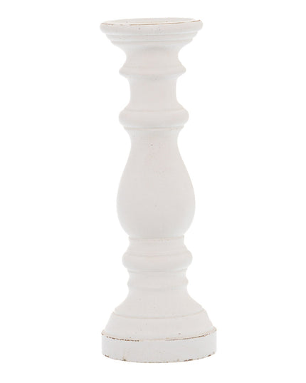 Matt White Ceramic Column Candle Holder