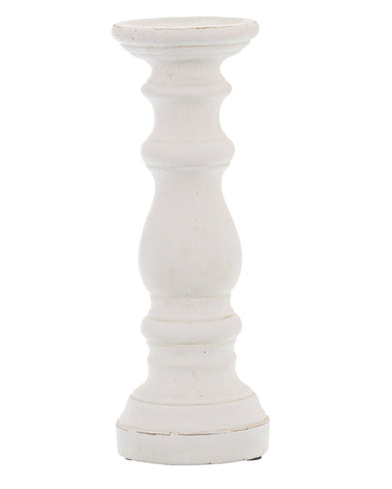 Matt White Small Ceramic Column Candle Holder