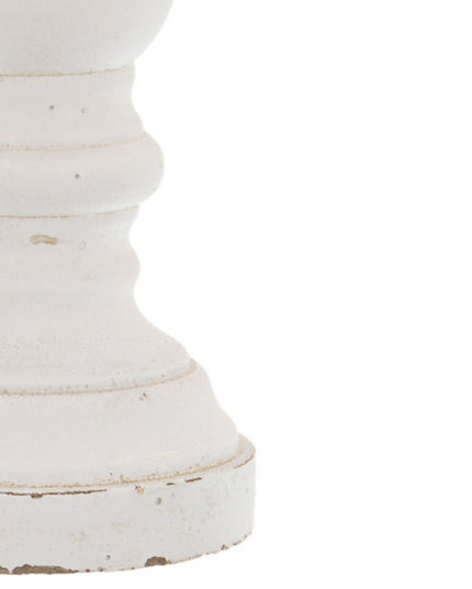 Matt White Small Ceramic Column Candle Holder