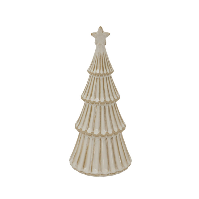 Medium Alora Ceramic Snowy Layered Tree With Star