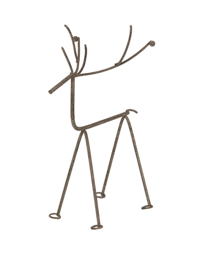 Medium Rustic Metal Reindeer On Stand
