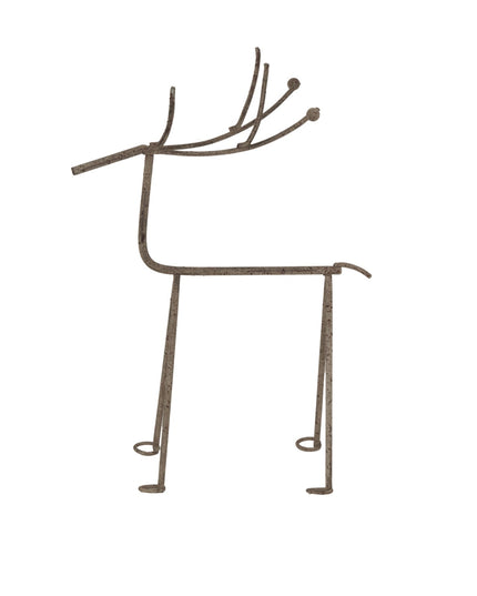 Medium Rustic Metal Reindeer On Stand