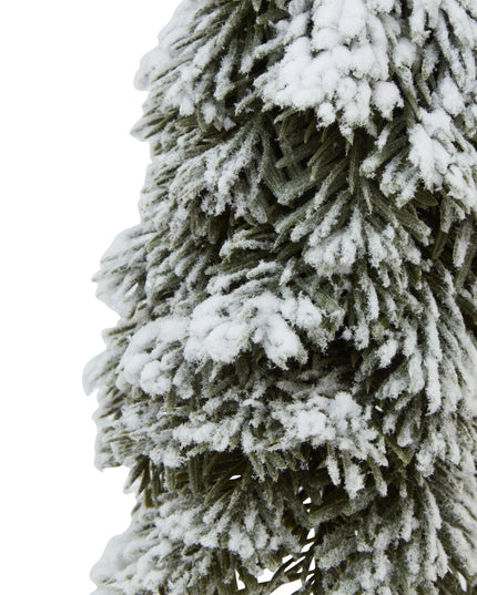 Medium Snowy Cedar Tree On Wood Block