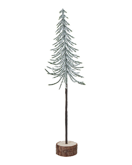 Medium Snowy Spindle Tree In Wood Log