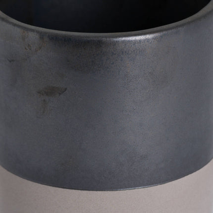 Metallic Grey Ceramic Planter