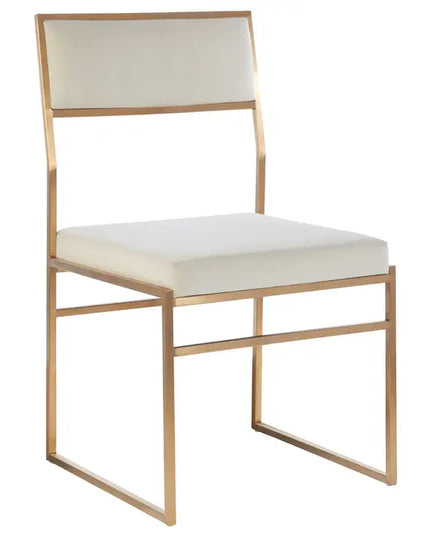 Mian Milky White Velvet Dining Chair