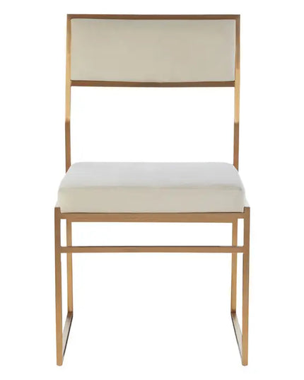 Mian Milky White Velvet Dining Chair