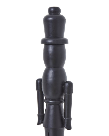 Minimalist Black Wooden Nutcracker Decoration