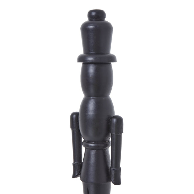 Minimalist Black Wooden Nutcracker Decoration