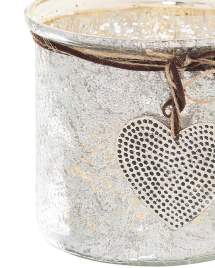 Murcury Hammered Heart Medium Candle Holder