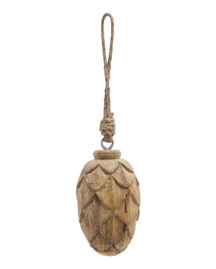 Natural Small Wooden Pine Cone Bauble