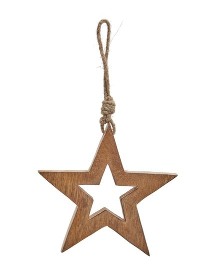 Natural Wooden Hanging Star